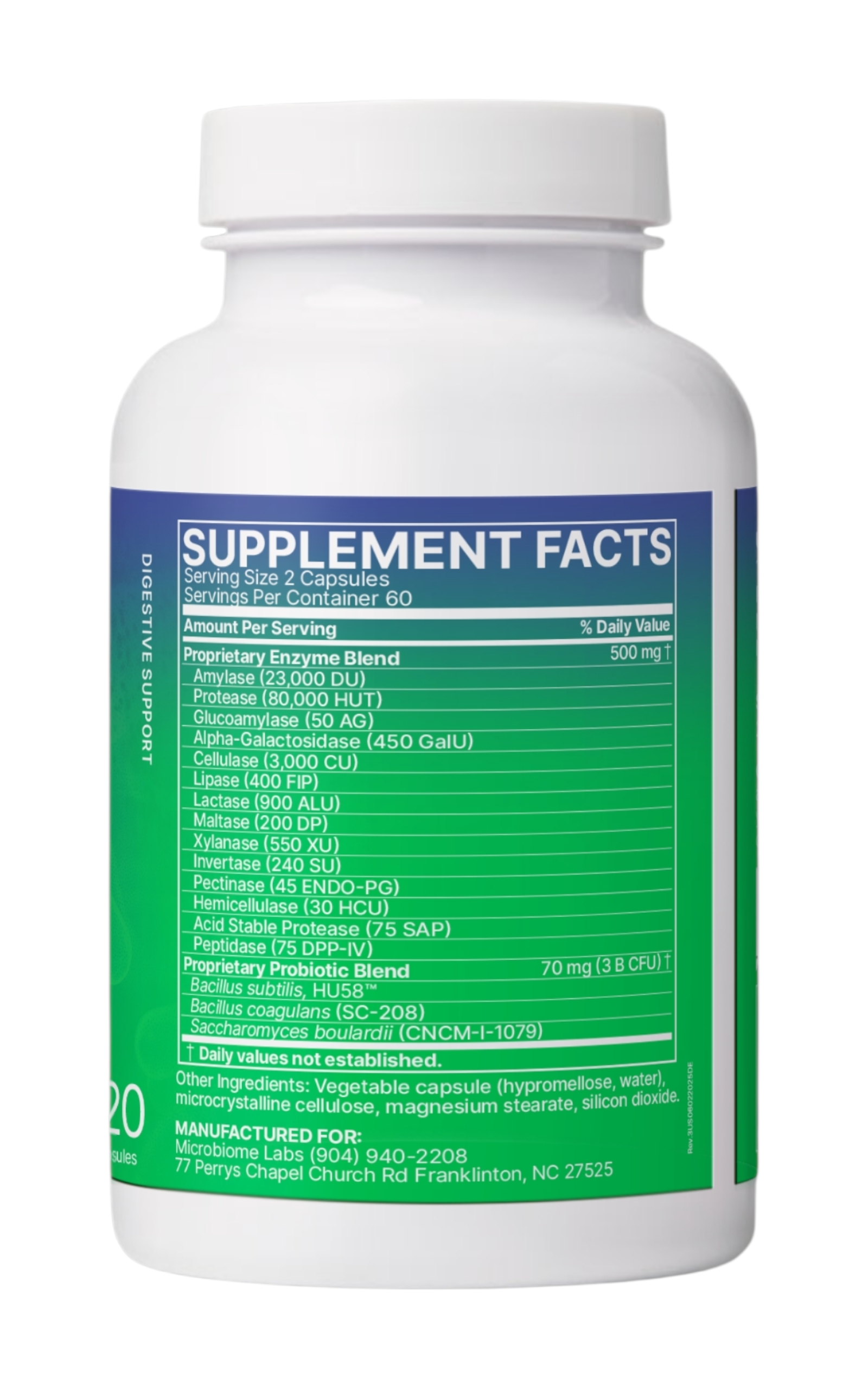 Microbiome Labs - DigestMate - Soporte Digestivo 120 Cápsulas