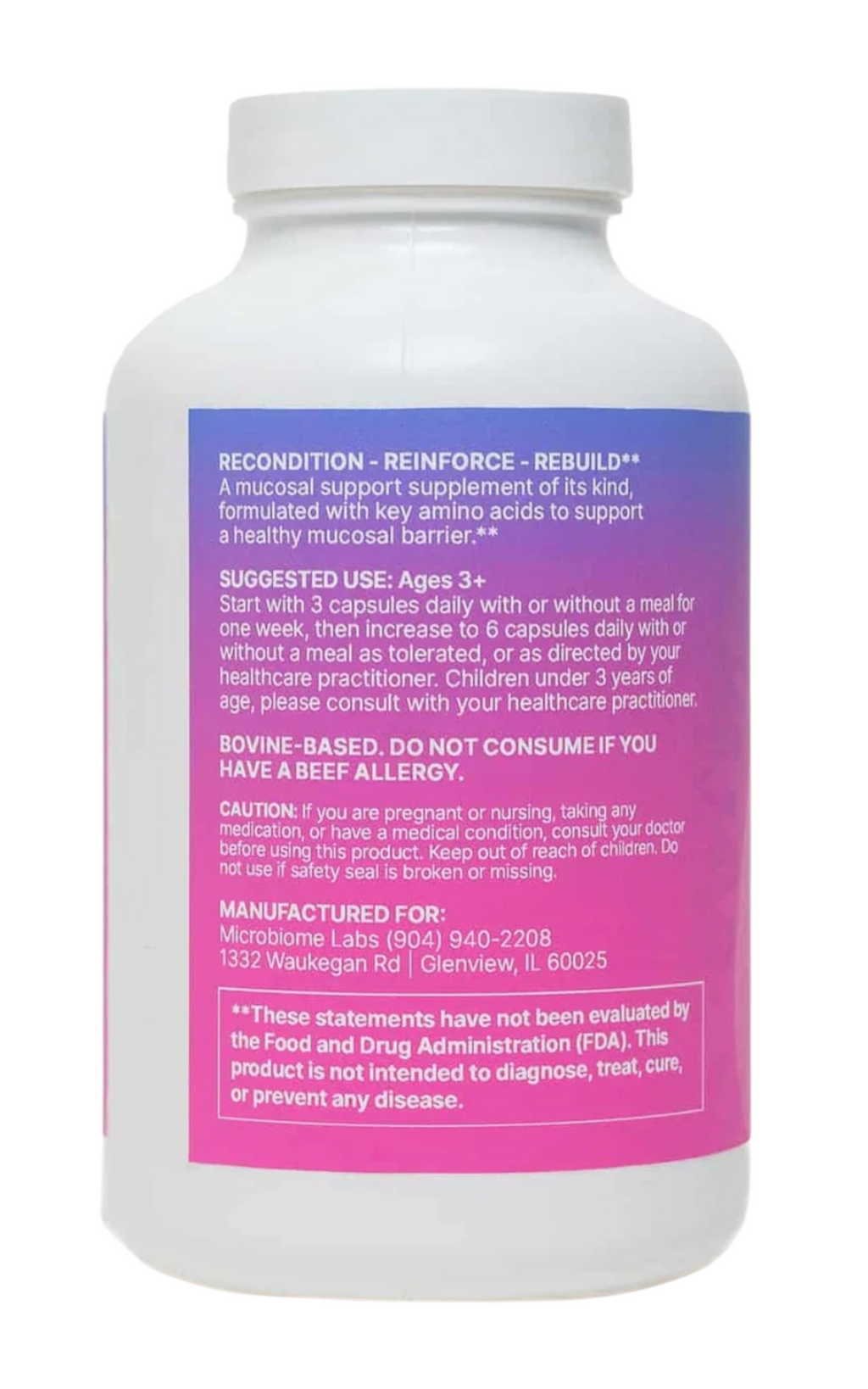 Microbiome Labs - MegaMucosa - Soporte Mucosal 180 Cápsulas