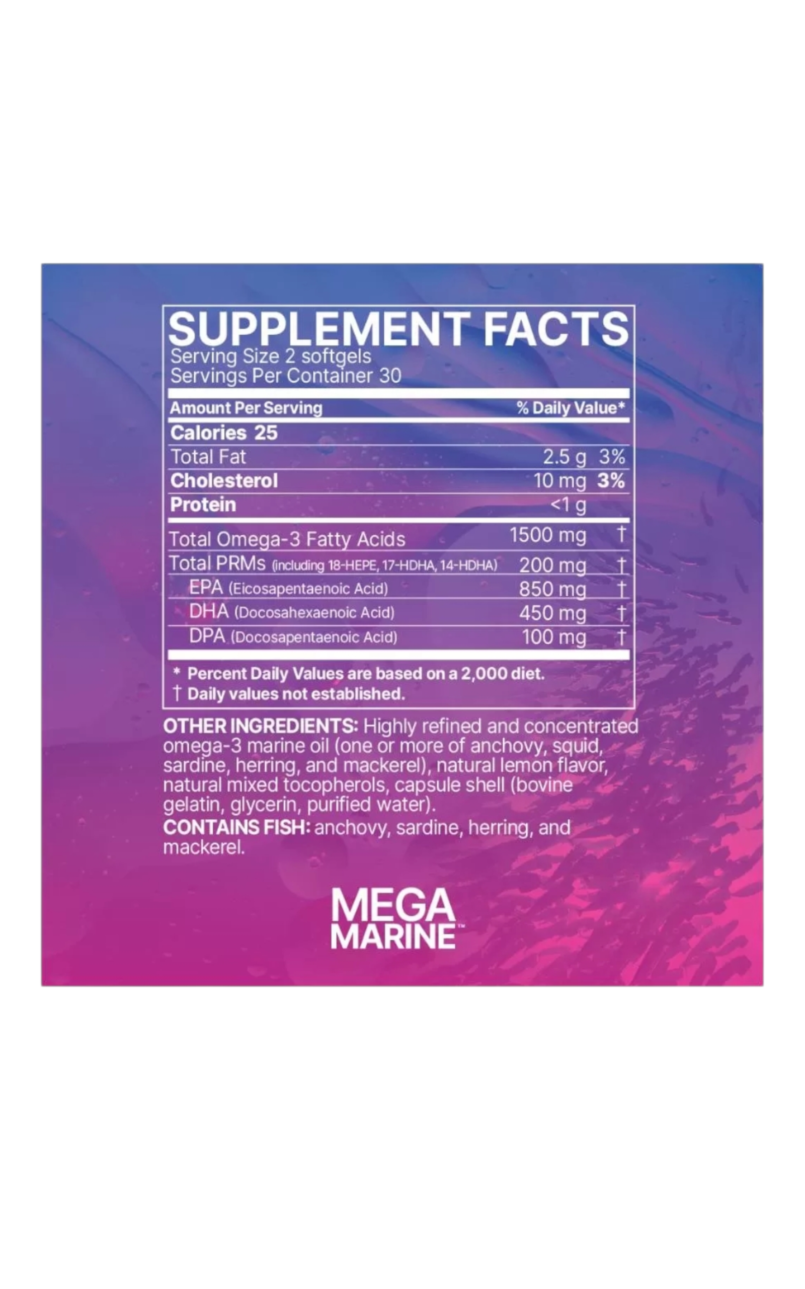 Microbiome Labs - MegaMarine - Suplemento de Aceite de Pescado 60 Softgels