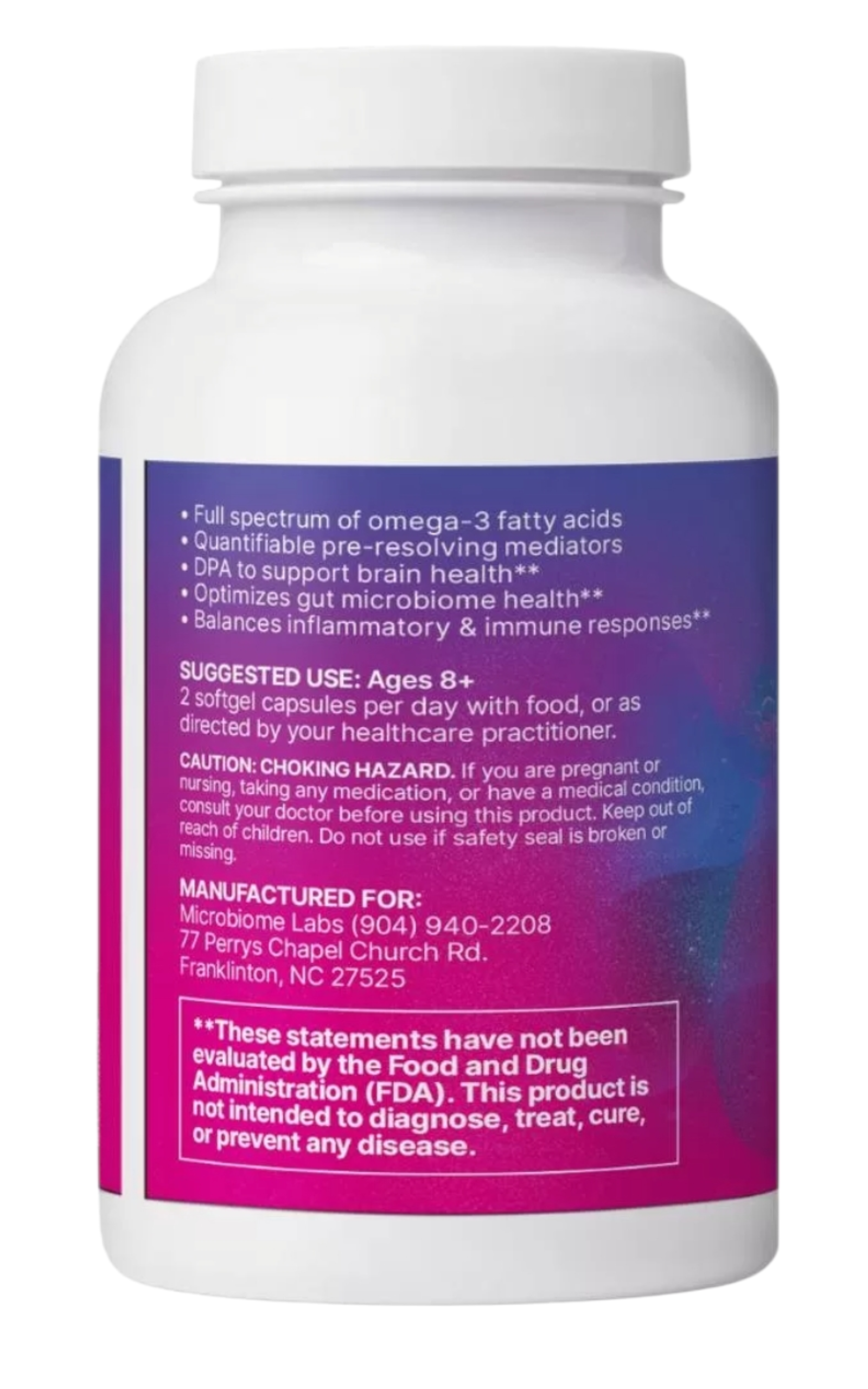 Microbiome Labs - MegaMarine - Suplemento de Aceite de Pescado 60 Softgels
