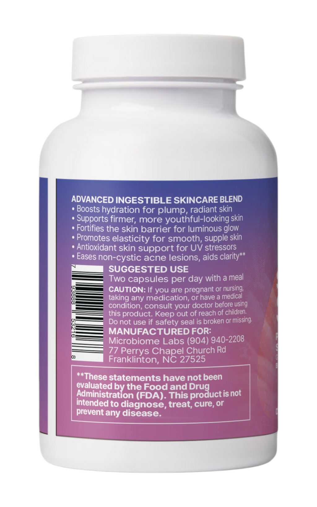 Microbiome Labs - SereneSkin - Probiótico para la Piel 60 Cápsulas