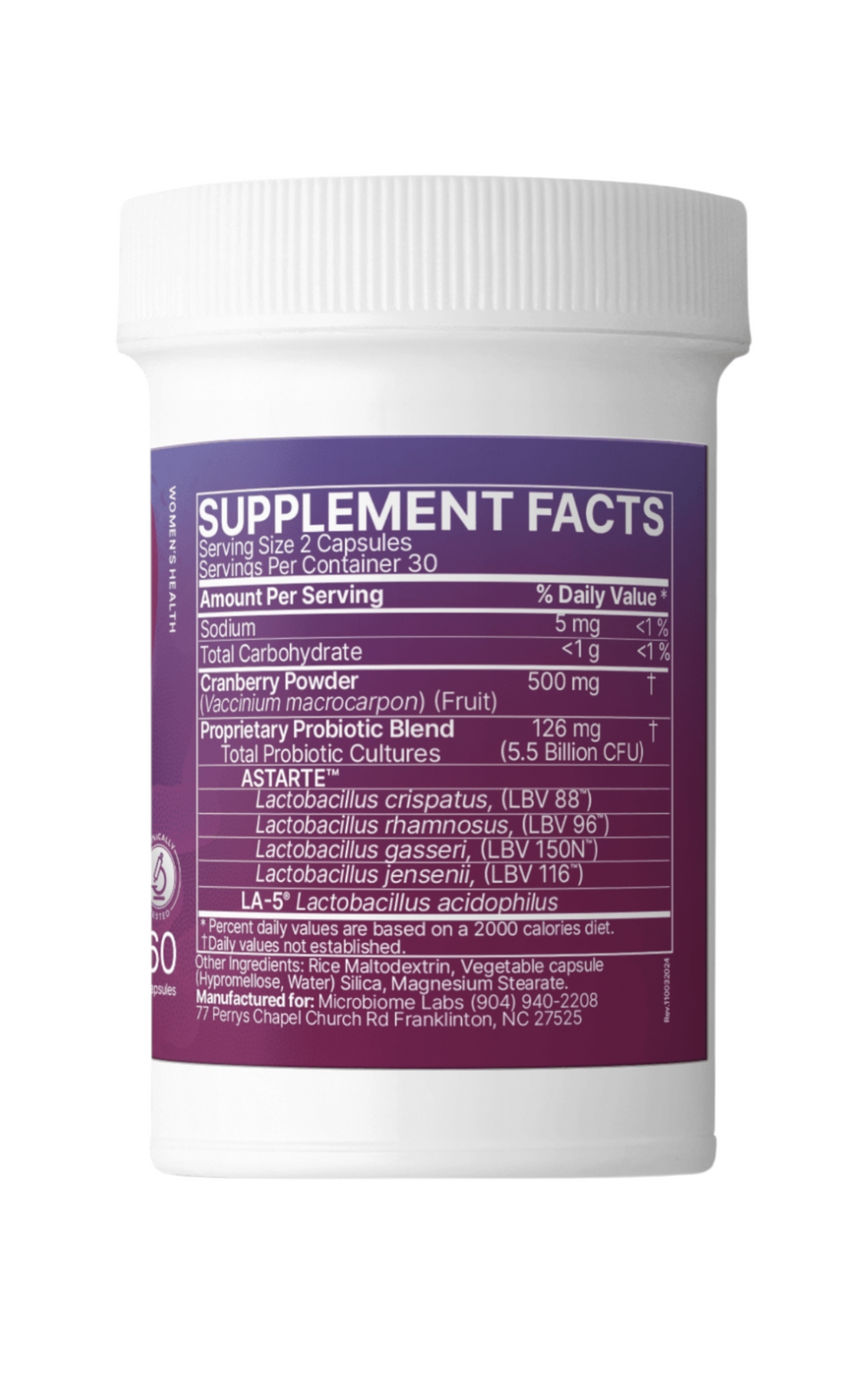 Microbiome Labs - VaginalBalance - Probiótico Vaginal 60 Cápsulas