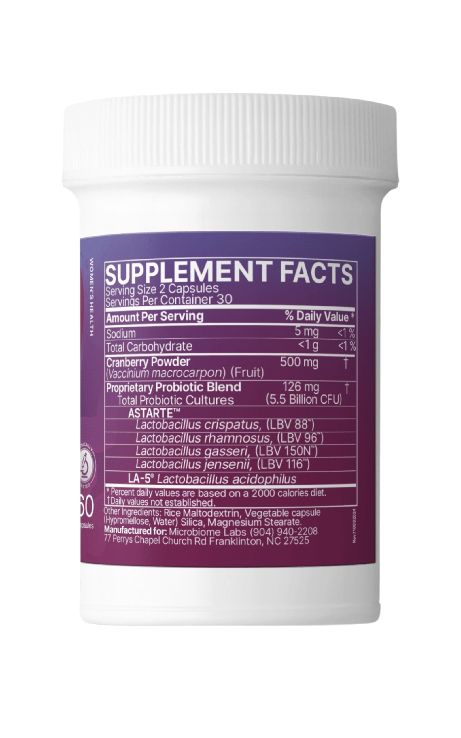 Microbiome Labs - VaginalBalance - Probiótico Vaginal 60 Cápsulas