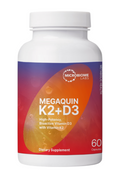 Microbiome Labs - Megaquin K2+D3 - Suplemento de Vitamina D3 y K2 60 Cápsulas