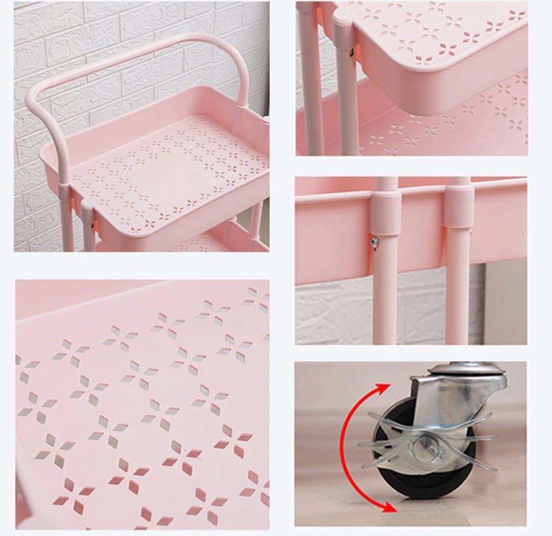 Carrito Transportador Con Canasta de Plastico y Tubo Metalico.