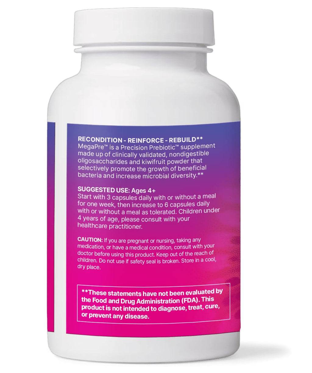 Microbiome Labs - MegaPre DF Precision Prebiotic - Suplemento Prebiótico 180 Cápsulas