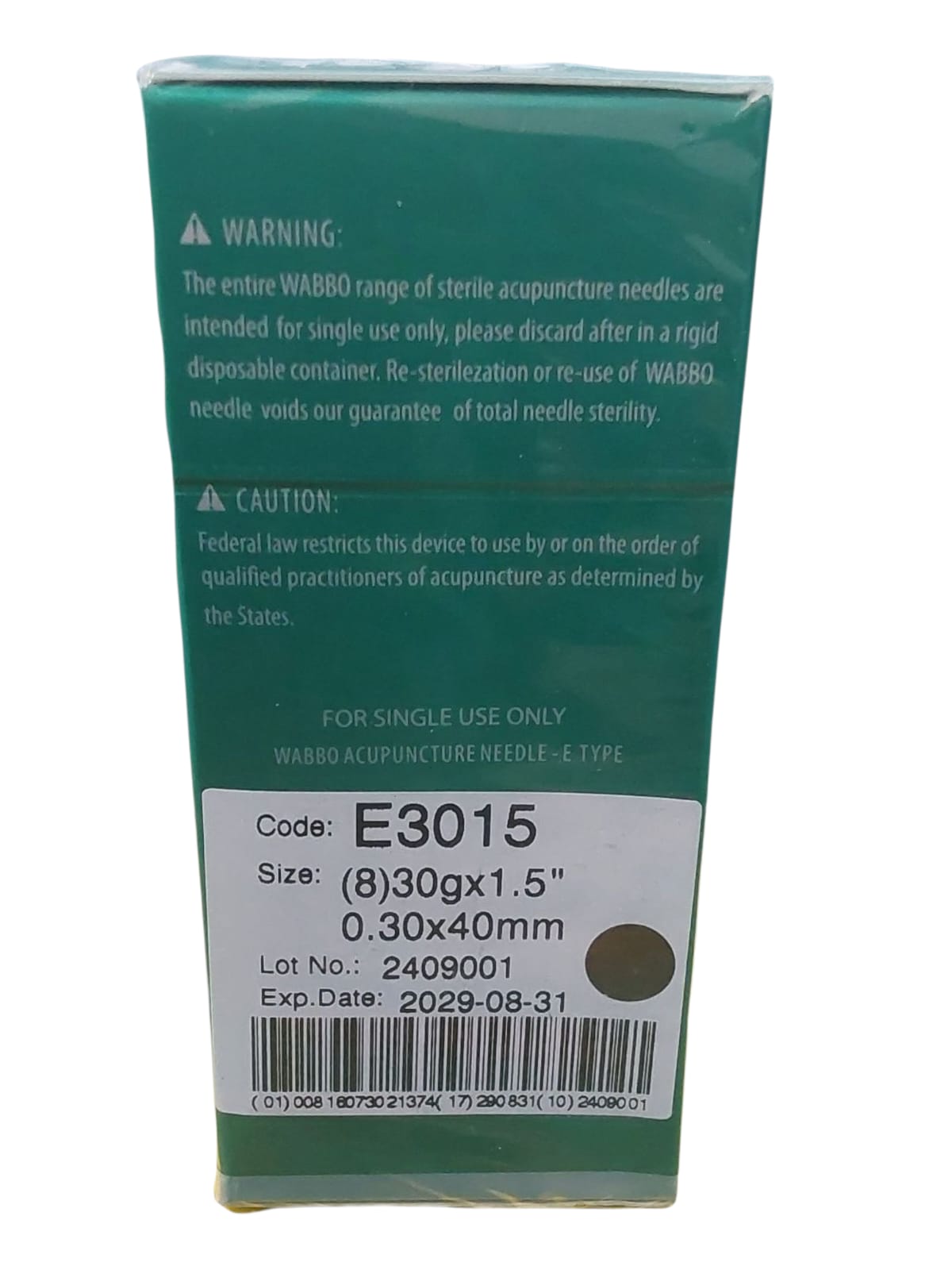 Caja de Agujas Para Acupuntura y Punción Seca 500 Piezas WABBO Varios Tamaños.